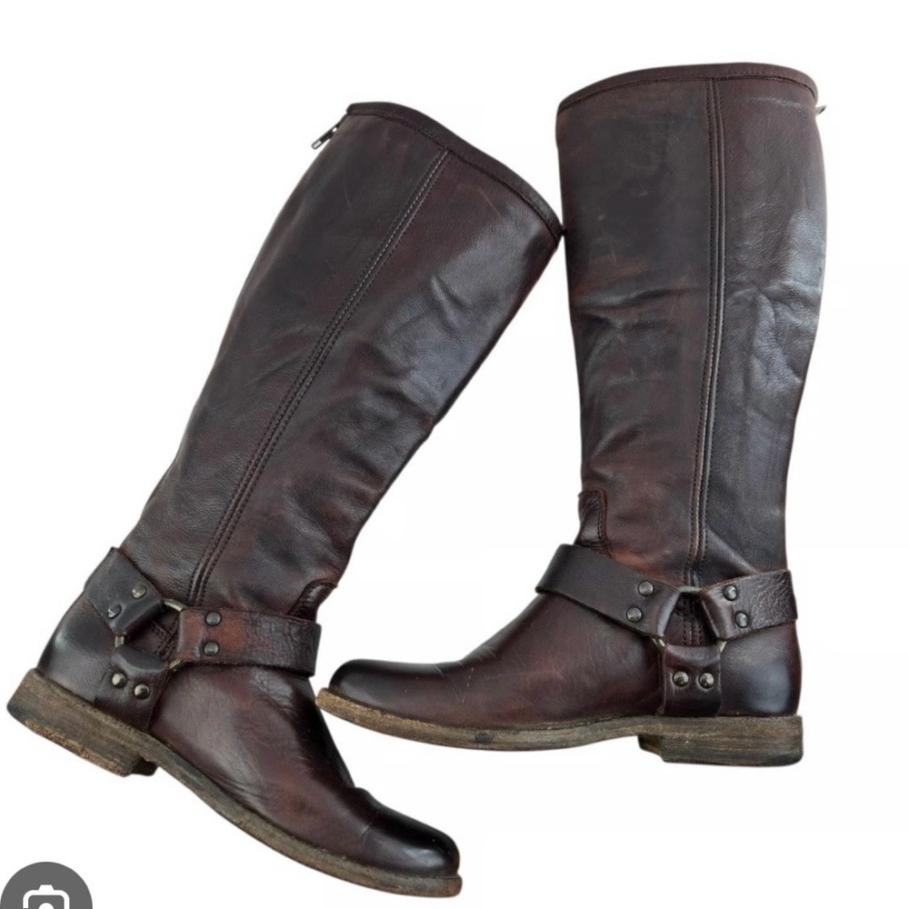 Frye Phillip Harness Tall Leather Boots